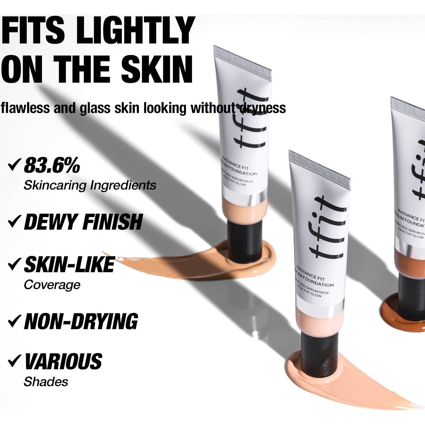 Suero de Fundación Radiance Fit COSMECCA 29.57 ml C01 Porcelana