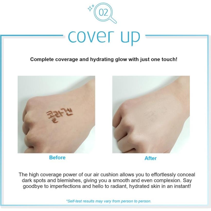 Cushion Compacto Enough Collagen Aqua Air 15g SPF50 Beige Claro