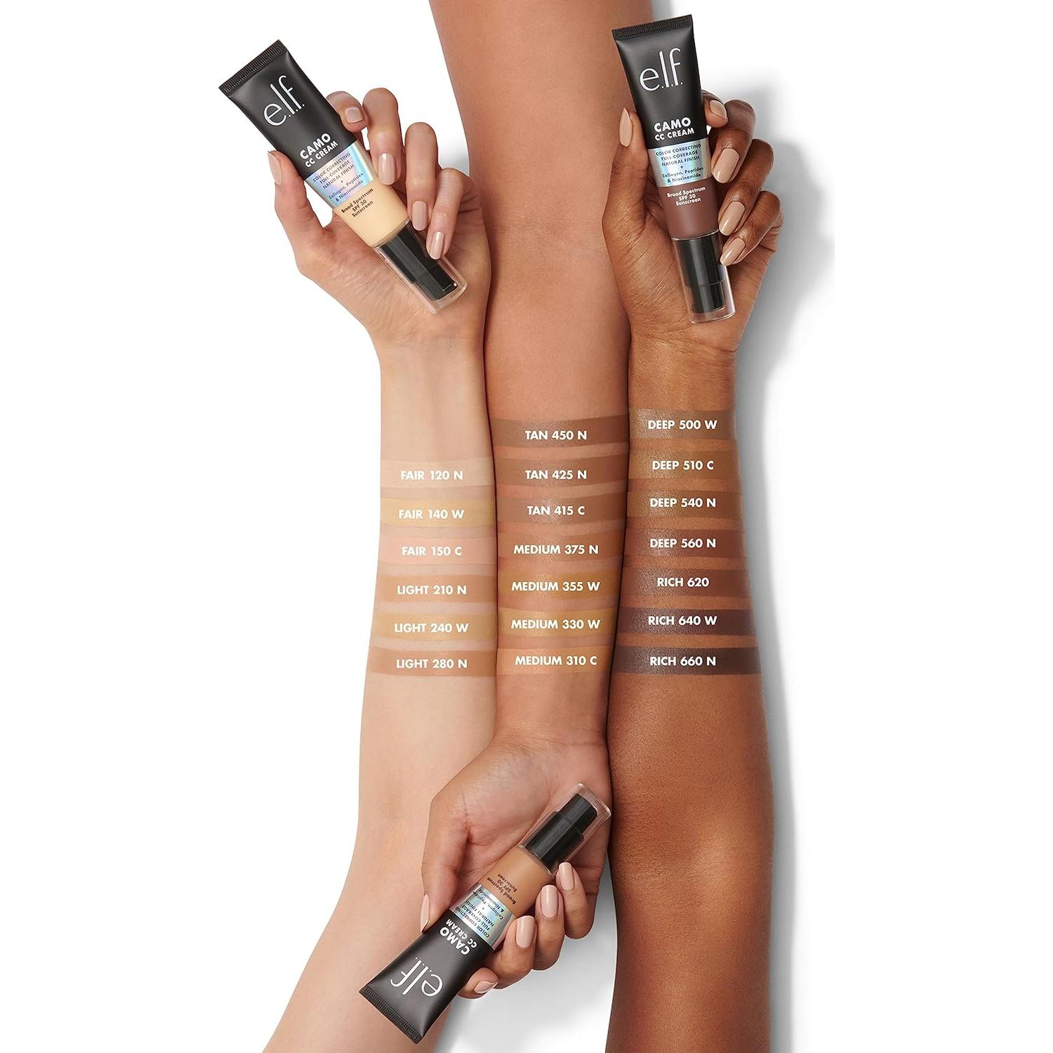 Crema CC Camo e.l.f. 30g Profundo 510 C SPF 30 Hidratante