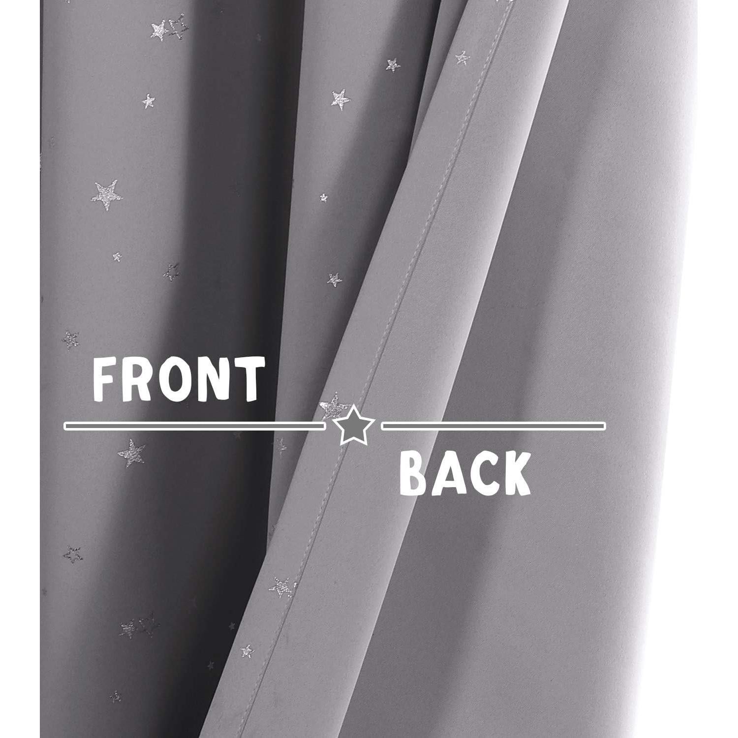 Cortinas Blackout PrinceDeco 2 Paneles Estrellas Brillantes