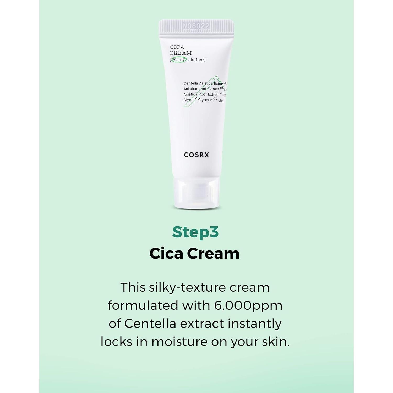 COSRX CICA Kit de Alivio - Tónico, Suero y Crema 3 Piezas