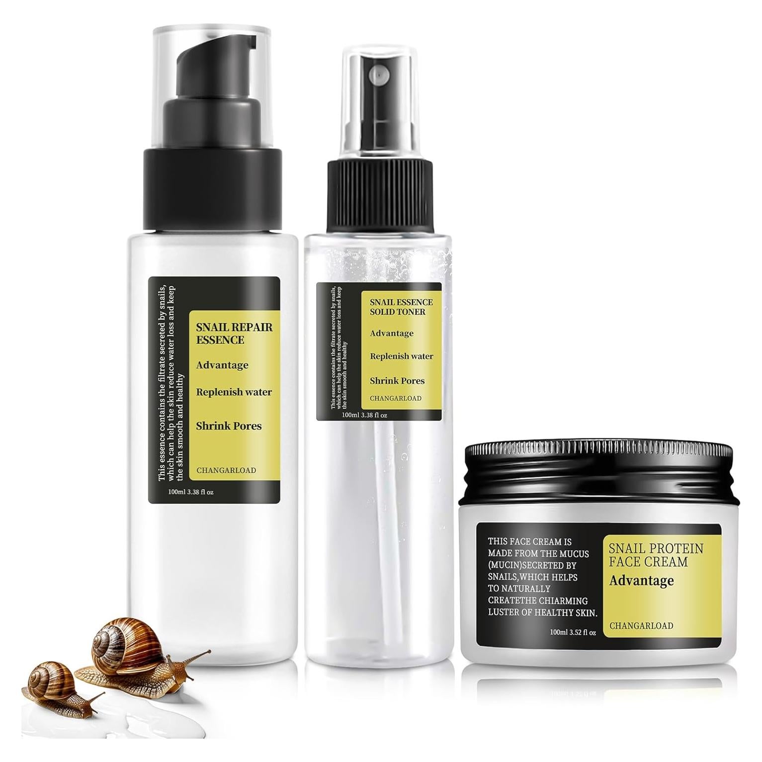 Conjunto de Cuidado de Piel CHANGARLOAD 3 Piezas Mucina Caracol