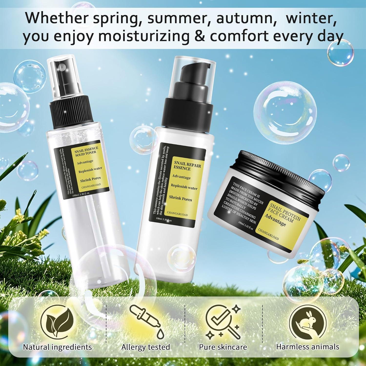 Conjunto de Cuidado de Piel CHANGARLOAD 3 Piezas Mucina Caracol