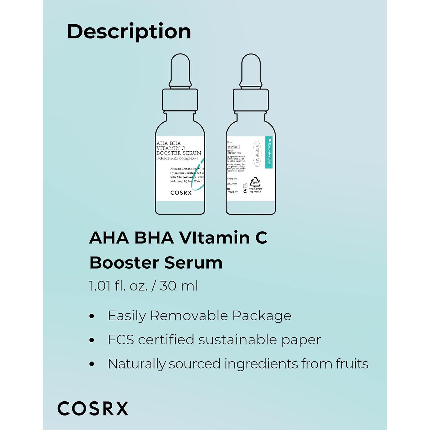 Suero Potenciador de Vitamina C COSRX 30ml AHA BHA Hidratante