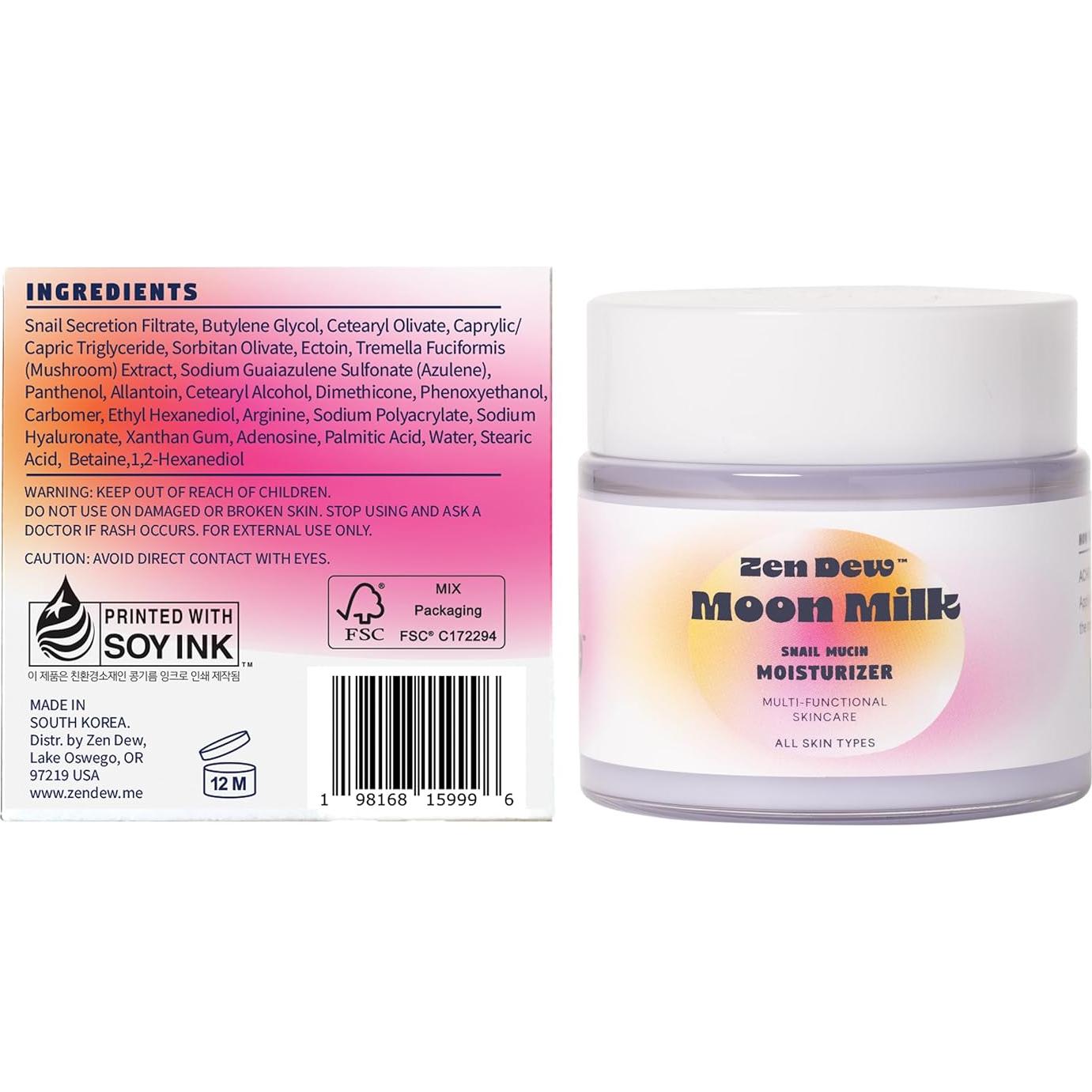Gel Crema Hidratante Zen Dew Mucina de Caracol 100g