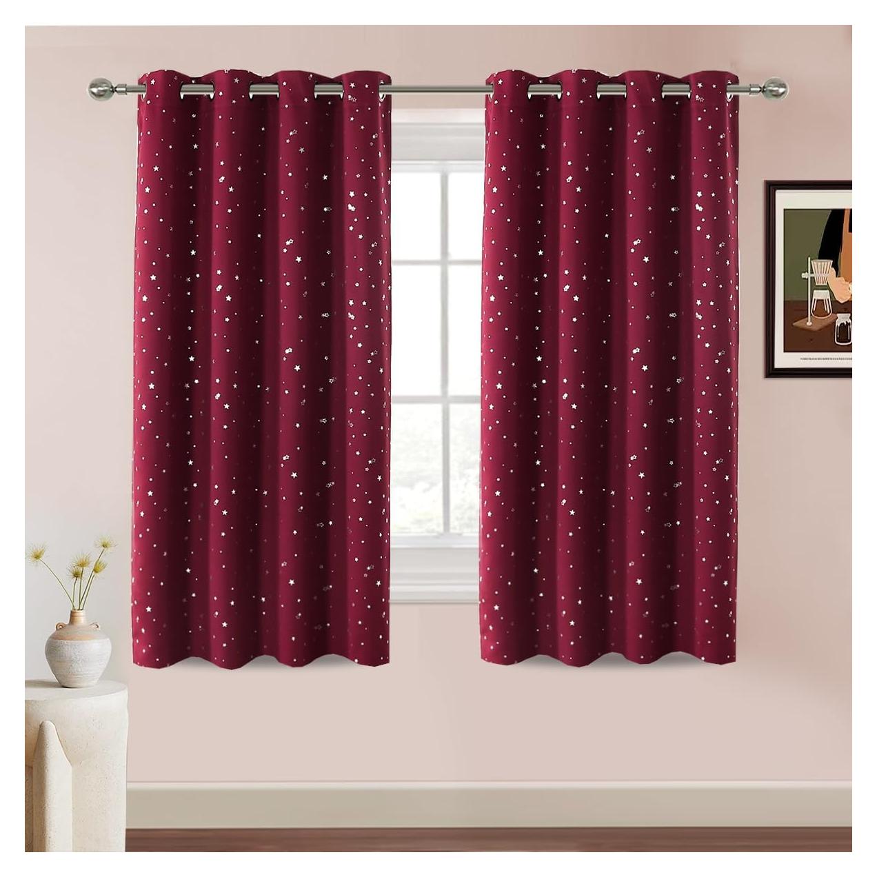 Cortinas Blackout PrinceDeco 2 Paneles 132x160 cm Estrellas