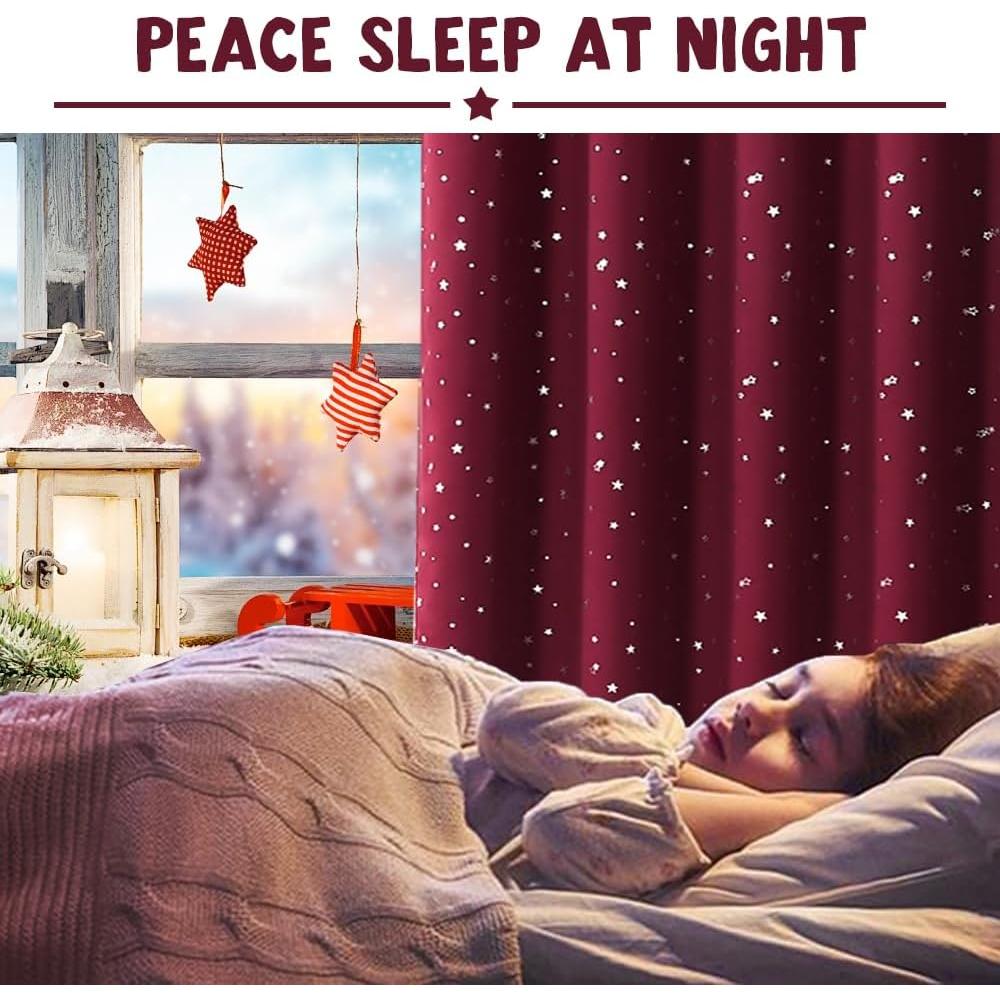 Cortinas Blackout PrinceDeco 2 Paneles 132x160 cm Estrellas