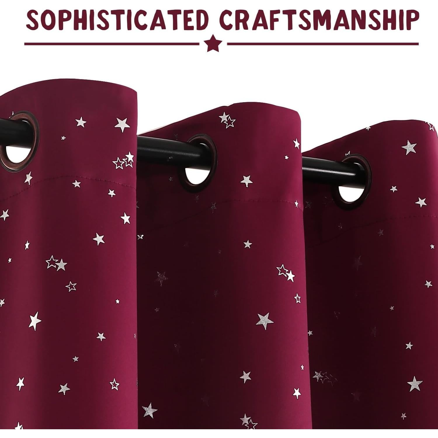 Cortinas Blackout PrinceDeco 2 Paneles 132x160 cm Estrellas