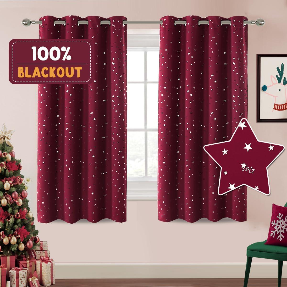 Cortinas Blackout PrinceDeco 2 Paneles 132x160 cm Estrellas