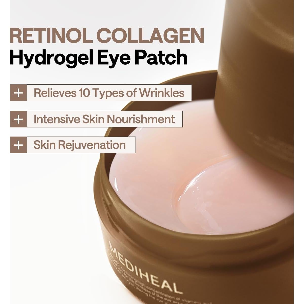 Parches para Ojos Mediheal Retinol Colágeno 60 Unidades Hidrogel