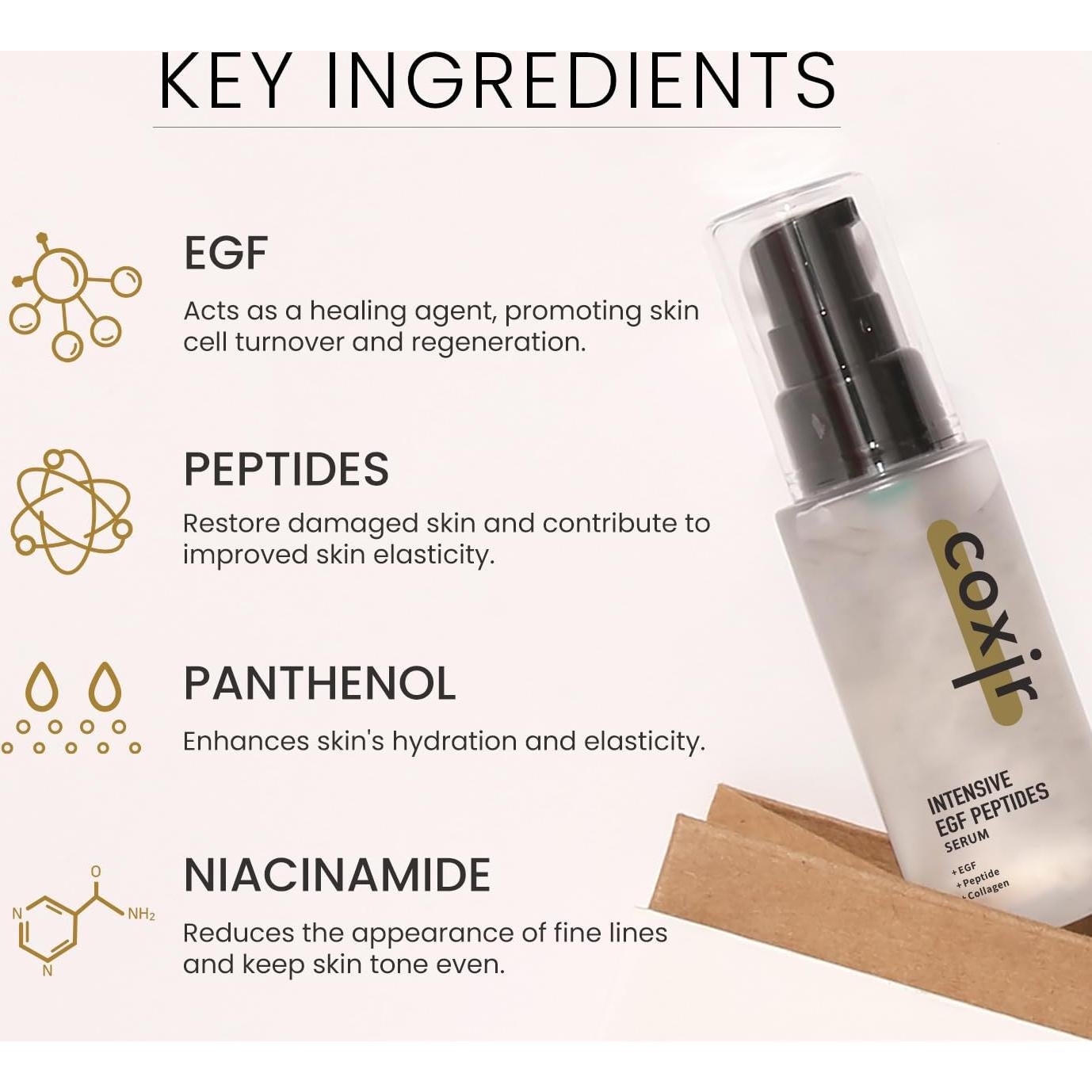 Suero Intensivo de Péptidos EGF Coxir 49.9 ml - Reafirmante