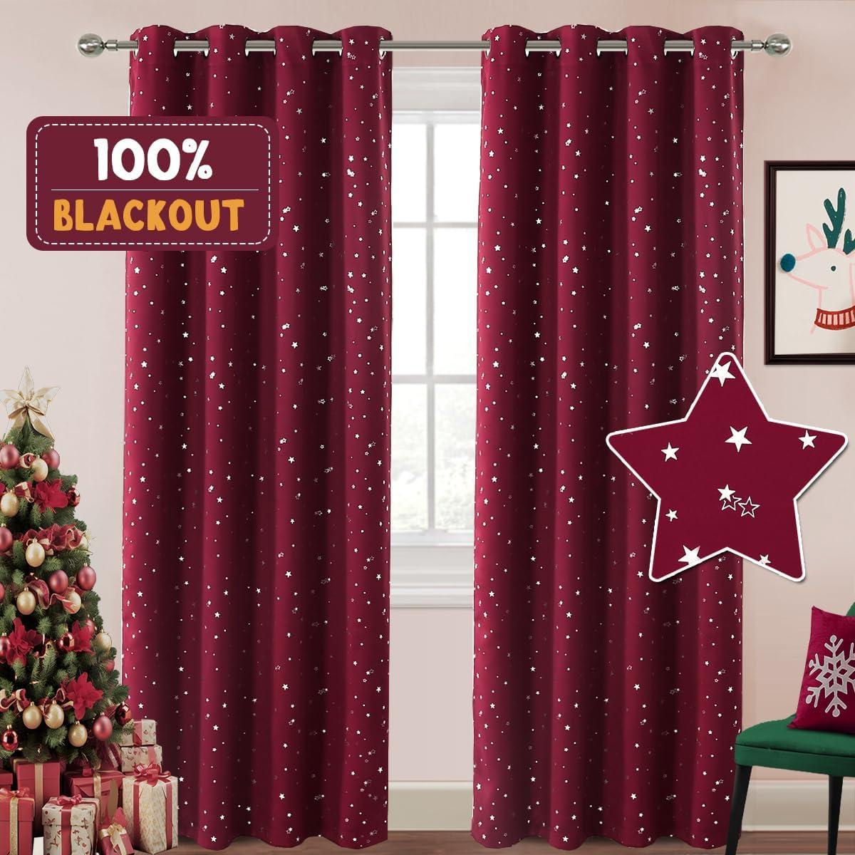 Cortinas Blackout PrinceDeco 2 Paneles 132x213 cm Burdeos