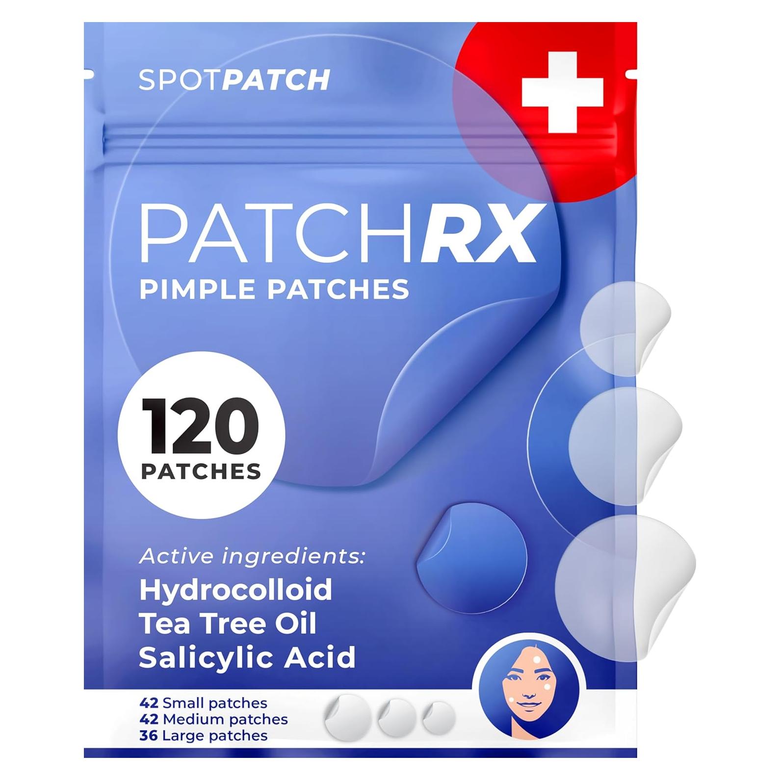 Parche para Granos Hydrocolloid PatchRx - 120 Unidades con Aceite de Árbol de Té