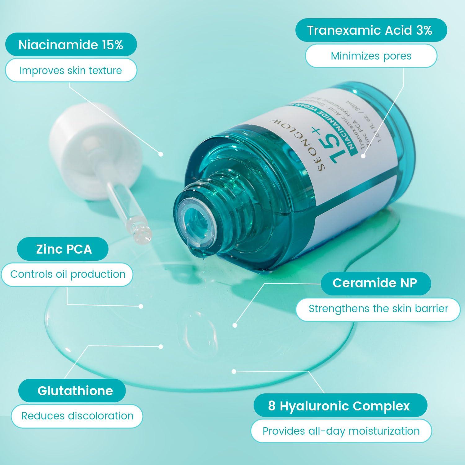 Suero Vegano de Niacinamida 15% SEONGLOW 30ml - Cuidado Piel