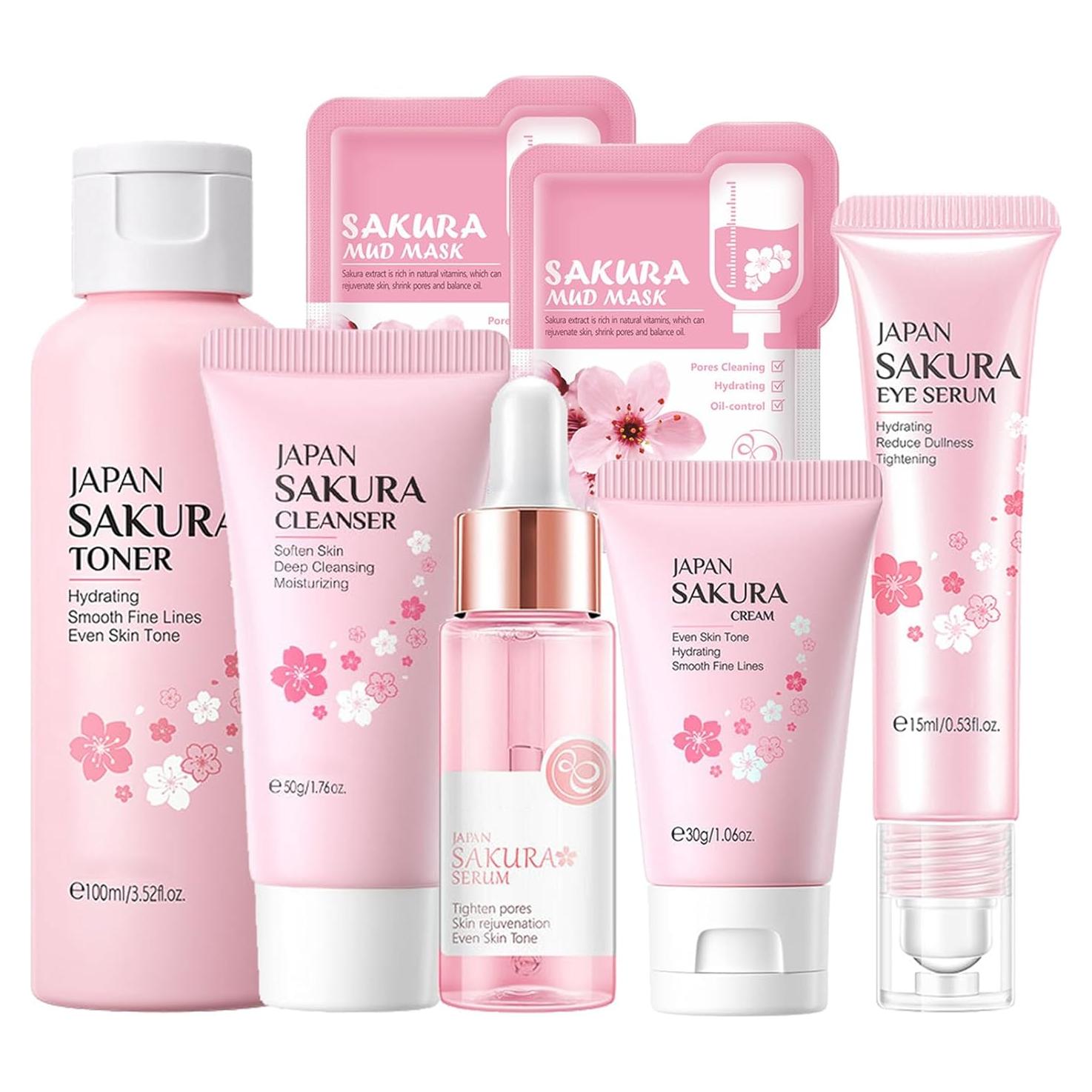 Set de Cuidado de la Piel Sakura 7 Piezas - Hidratante Facial