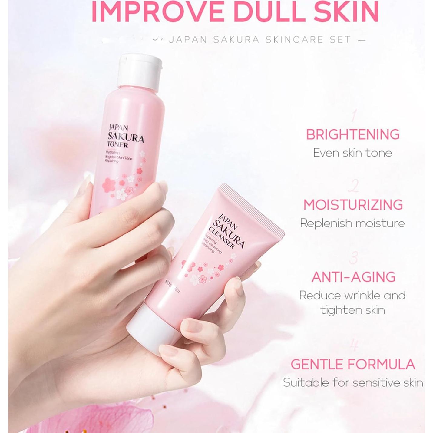 Set de Cuidado de la Piel Sakura 7 Piezas - Hidratante Facial