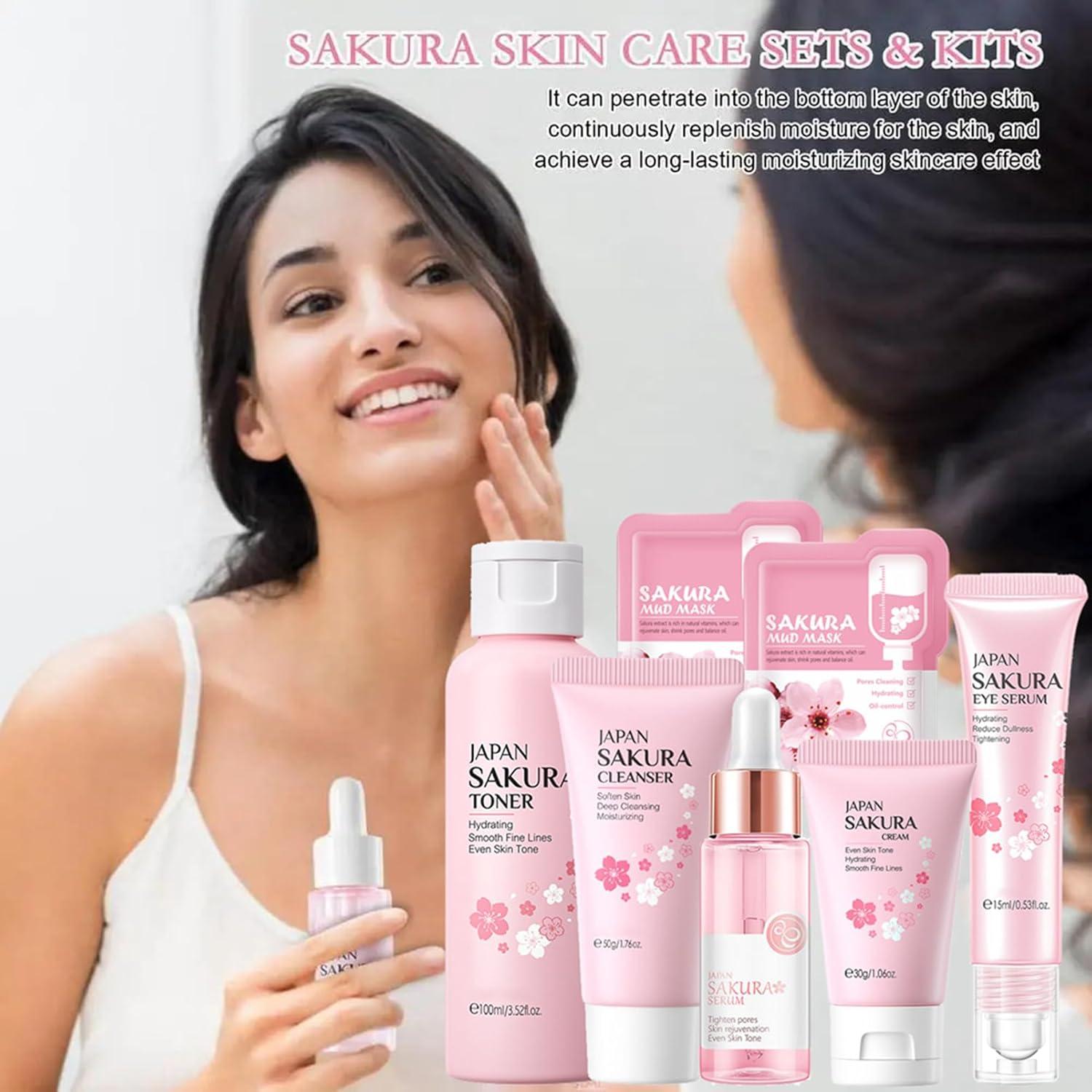 Set de Cuidado de la Piel Sakura 7 Piezas - Hidratante Facial