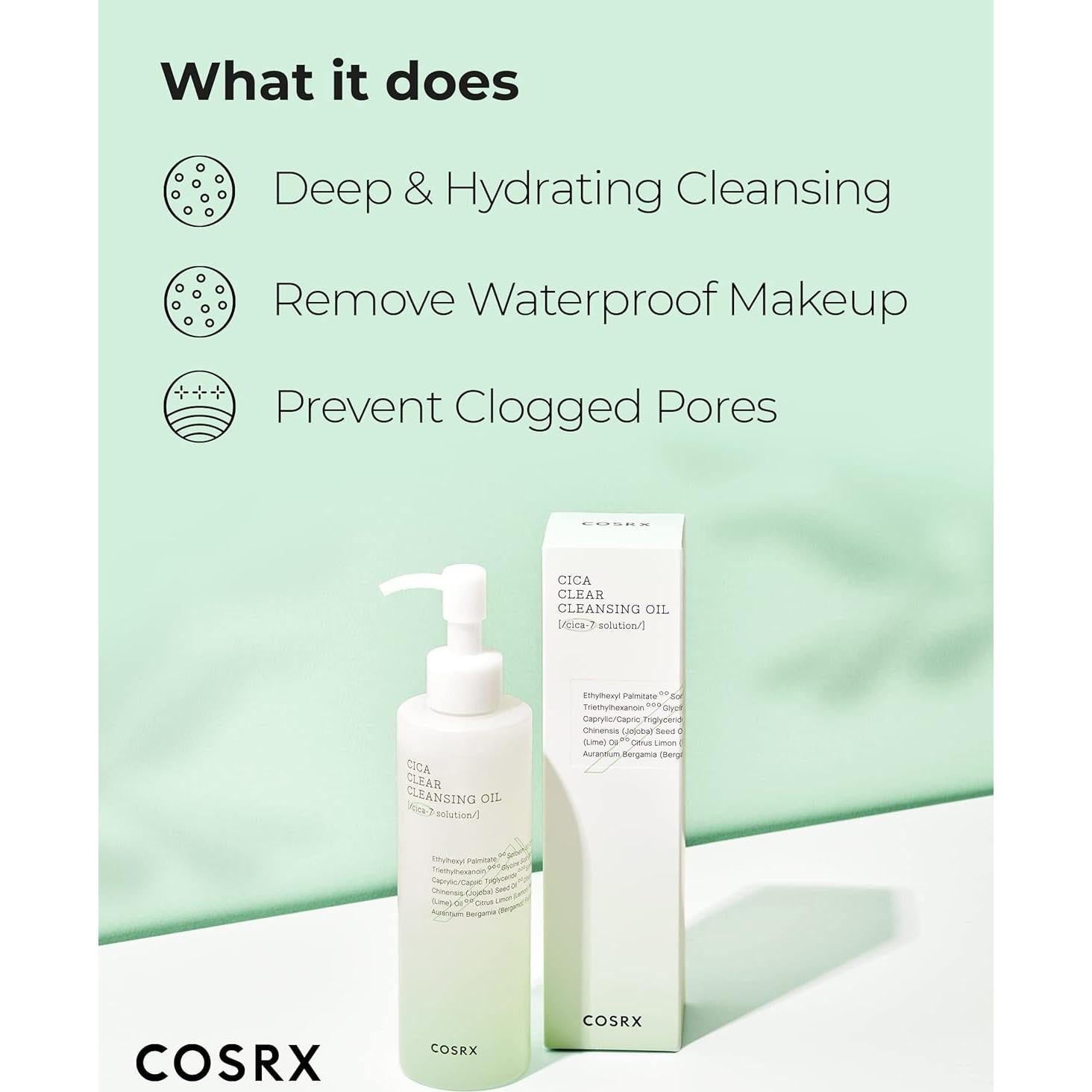 COSRX Aceite Limpiador Cica 200ml - Piel Sensible, Hidratante