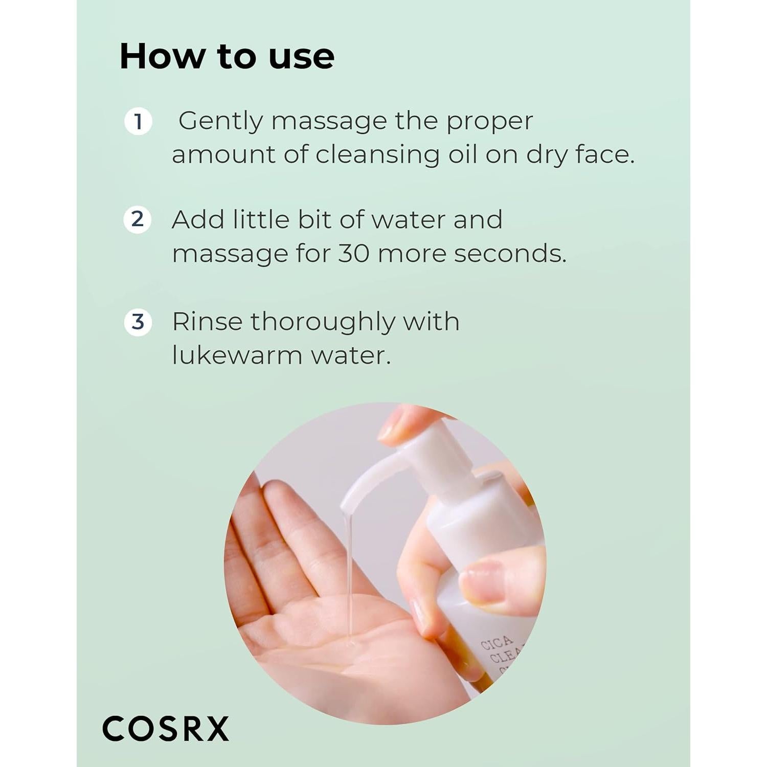 COSRX Aceite Limpiador Cica 200ml - Piel Sensible, Hidratante