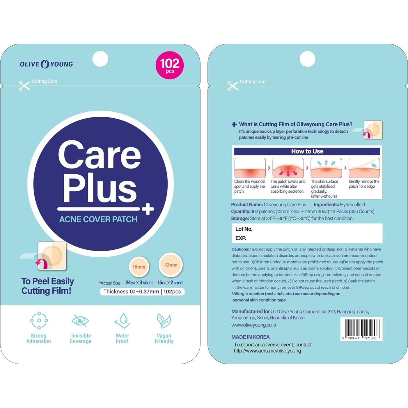 Parche para Acné Hidrocoloide OLIVE YOUNG 306 Unidades