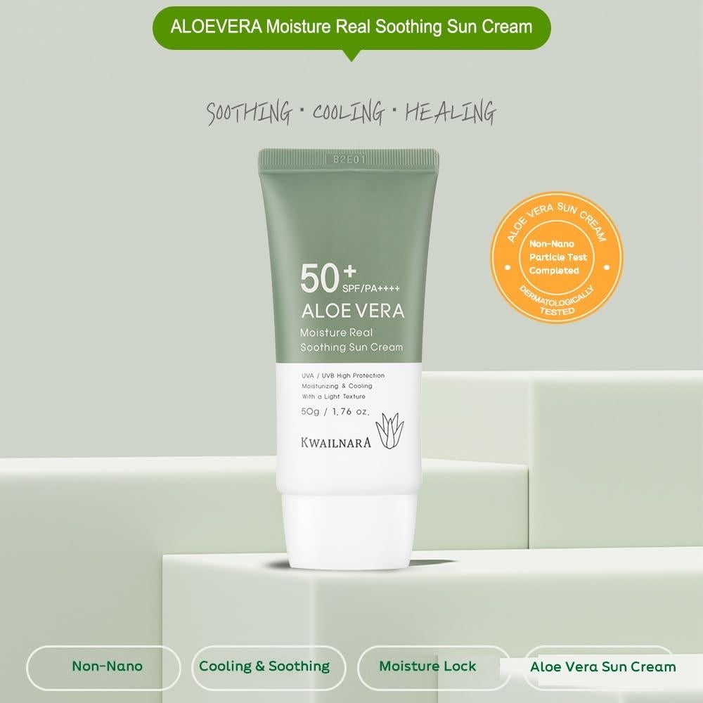 Crema Solar Real Soothing Aloe Vera Welcos 50g Hidratante