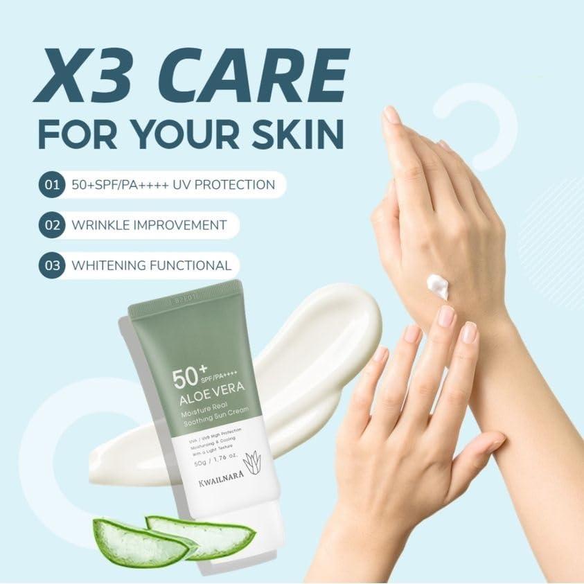 Crema Solar Real Soothing Aloe Vera Welcos 50g Hidratante