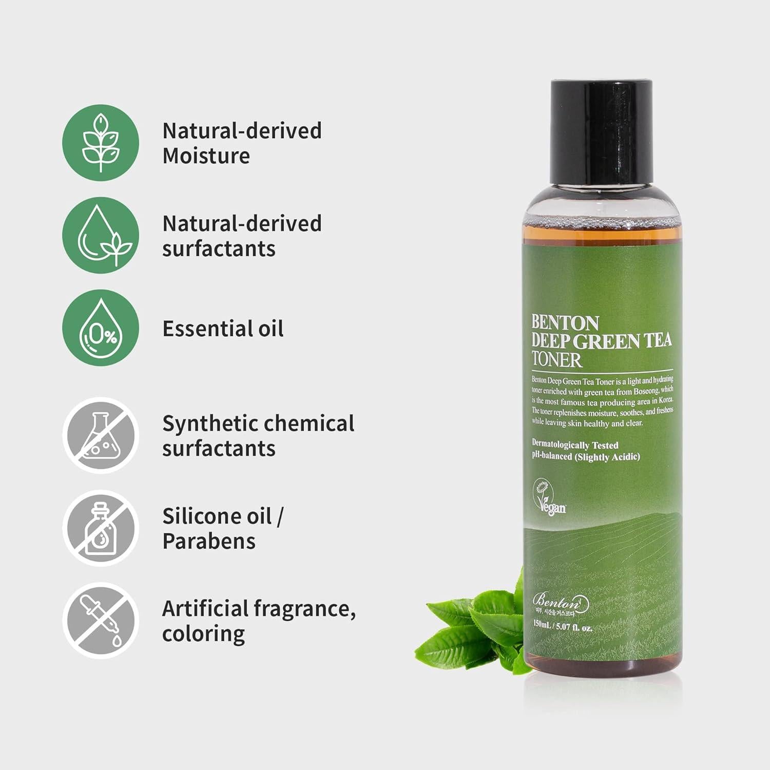 Tónico Facial BENTON Té Verde Profundo 150ml Piel Grasa Sensible