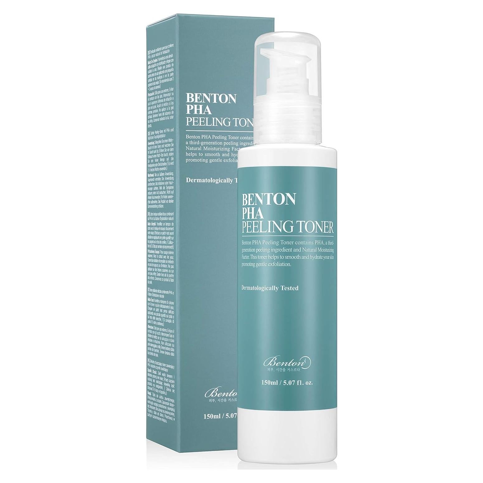 Tónico Exfoliante Benton PHA 150ml - Hidratante para Piel Sensible