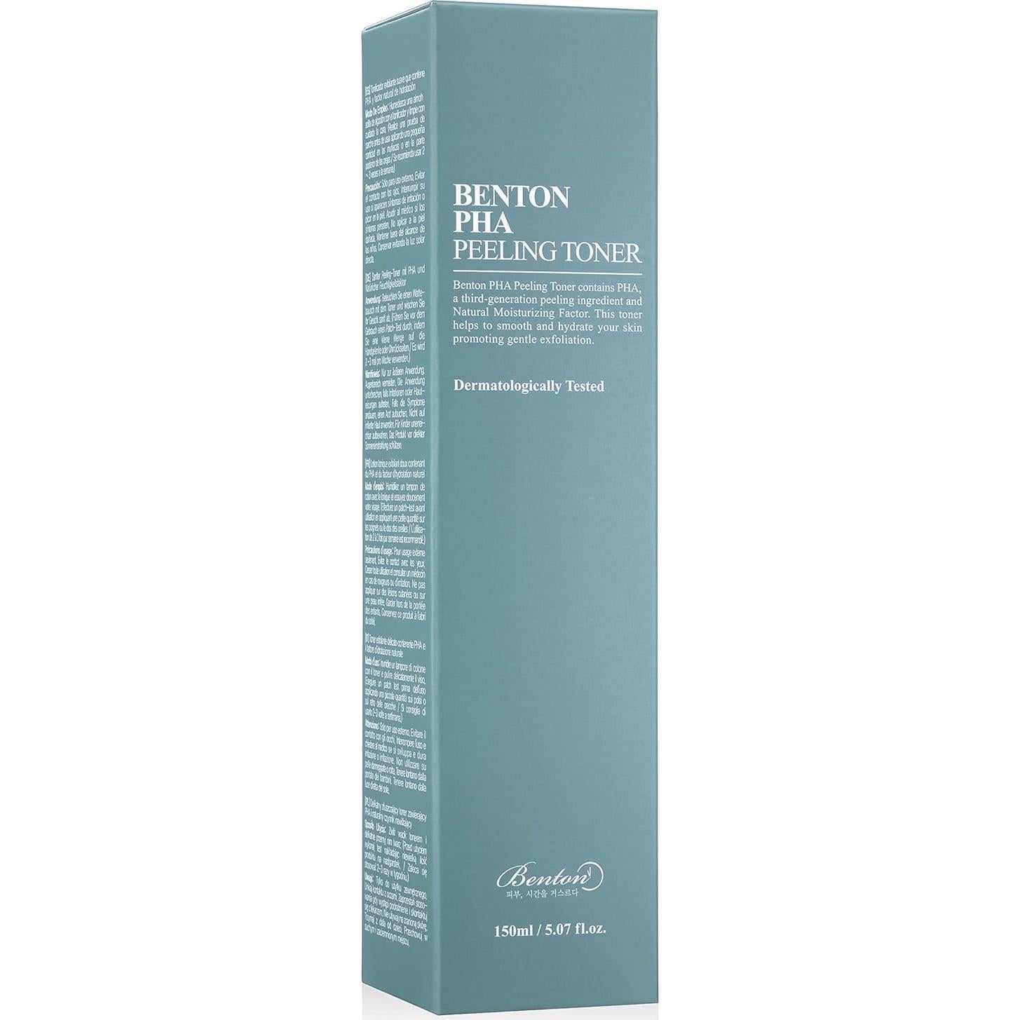 Tónico Exfoliante Benton PHA 150ml - Hidratante para Piel Sensible