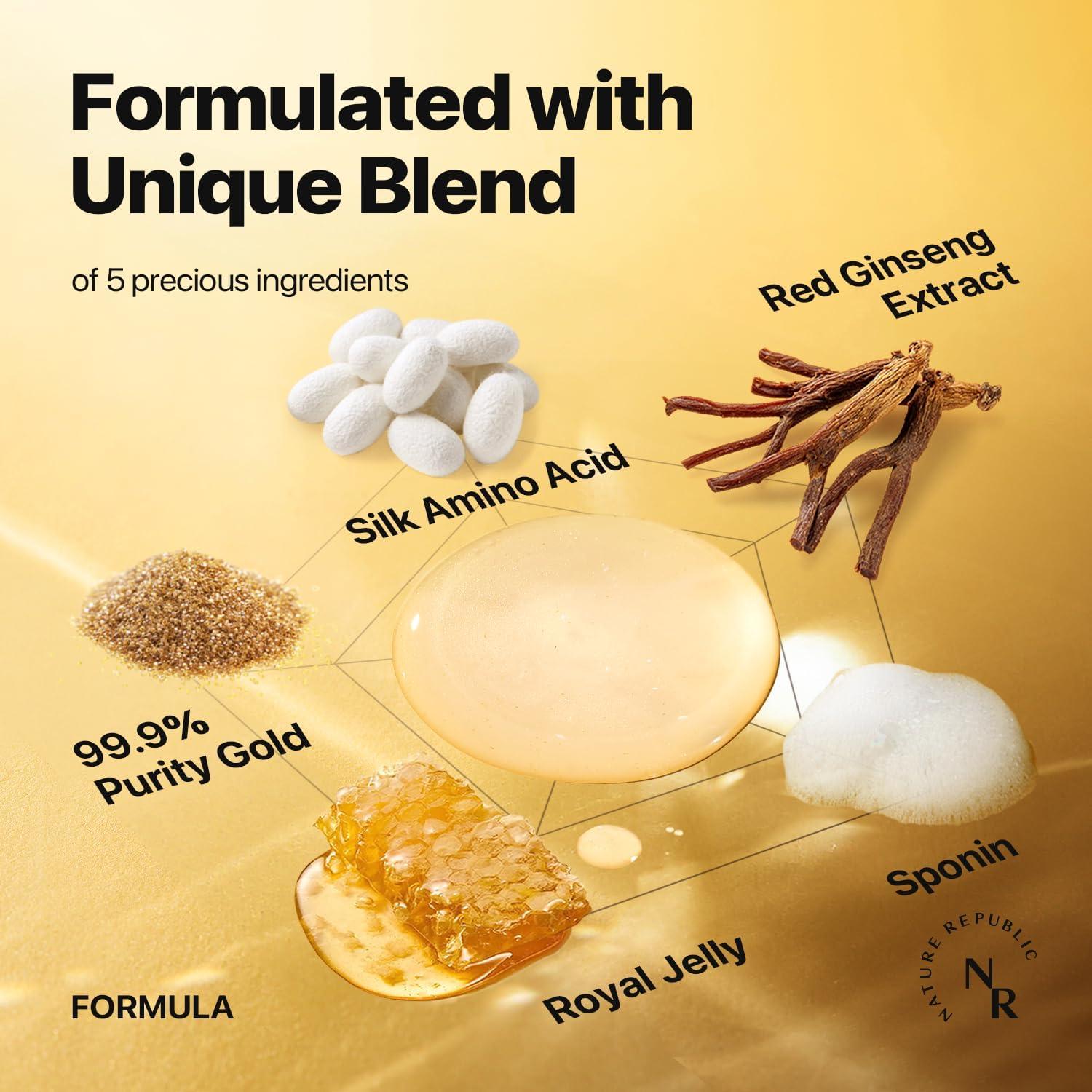 Tónico Facial de Seda de Ginseng Dorado Nature Republic 130 ml