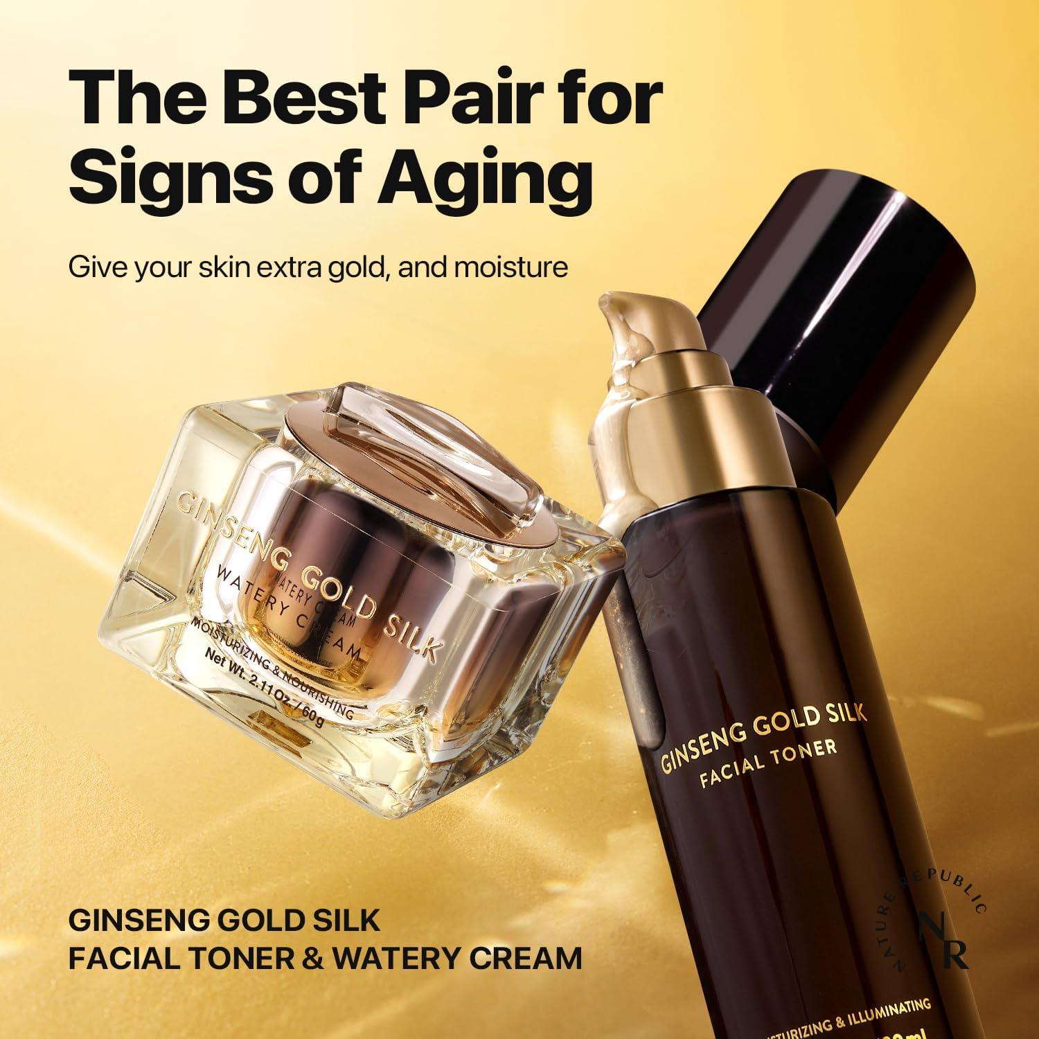 Tónico Facial de Seda de Ginseng Dorado Nature Republic 130 ml