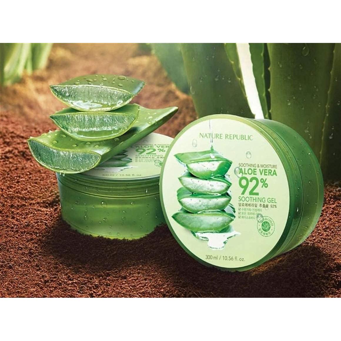 Gel Calmante e Hidratante de Aloe Vera 92% Nature Republic 312 ml