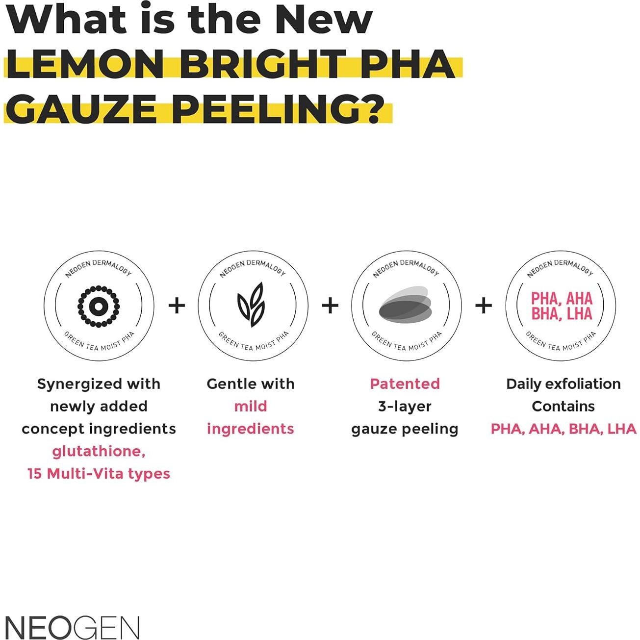 NEOGEN Almohadillas Exfoliantes PHA Limón 30 unidades Cuidado Piel