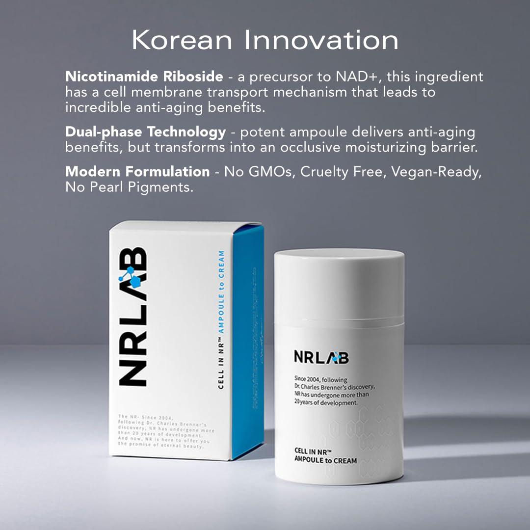 Anti-Aging Korean Serum with NR for Glass Skin– Hydrating, Anti-Aging, Firming & Brightening– Clinically Tested - K-Beauty Innovation - Korean Moisturizer – Ampoule-to-Cream Formula [1.52oz]