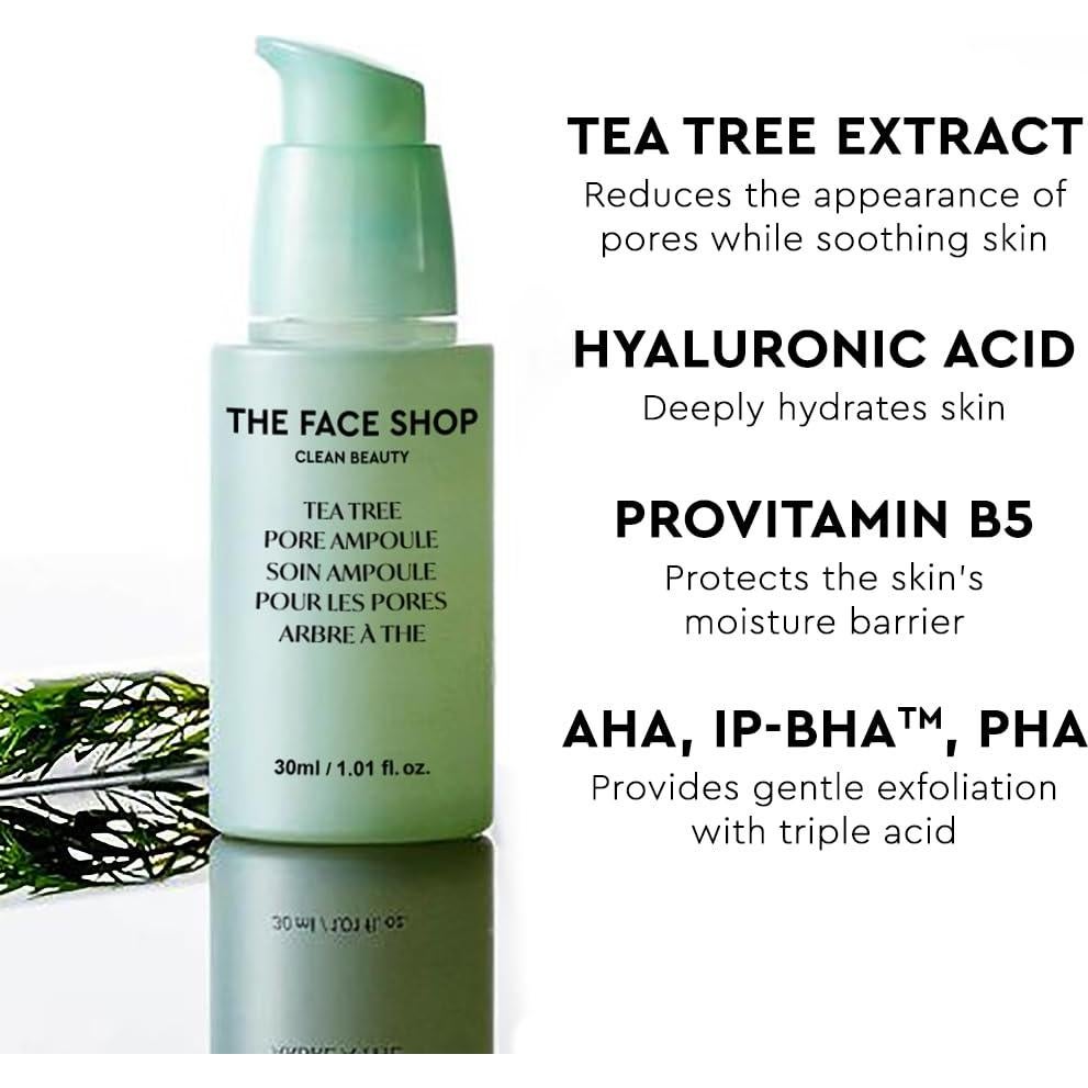 Ampoule Facial The Face Shop Árbol de Té 31.7g - Hidratante y Exfoliante
