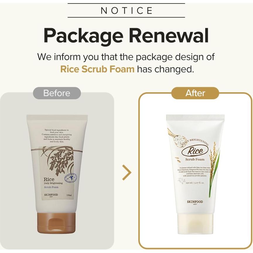 Exfoliante Facial SKINFOOD Arroz 150ml - Limpieza Suave