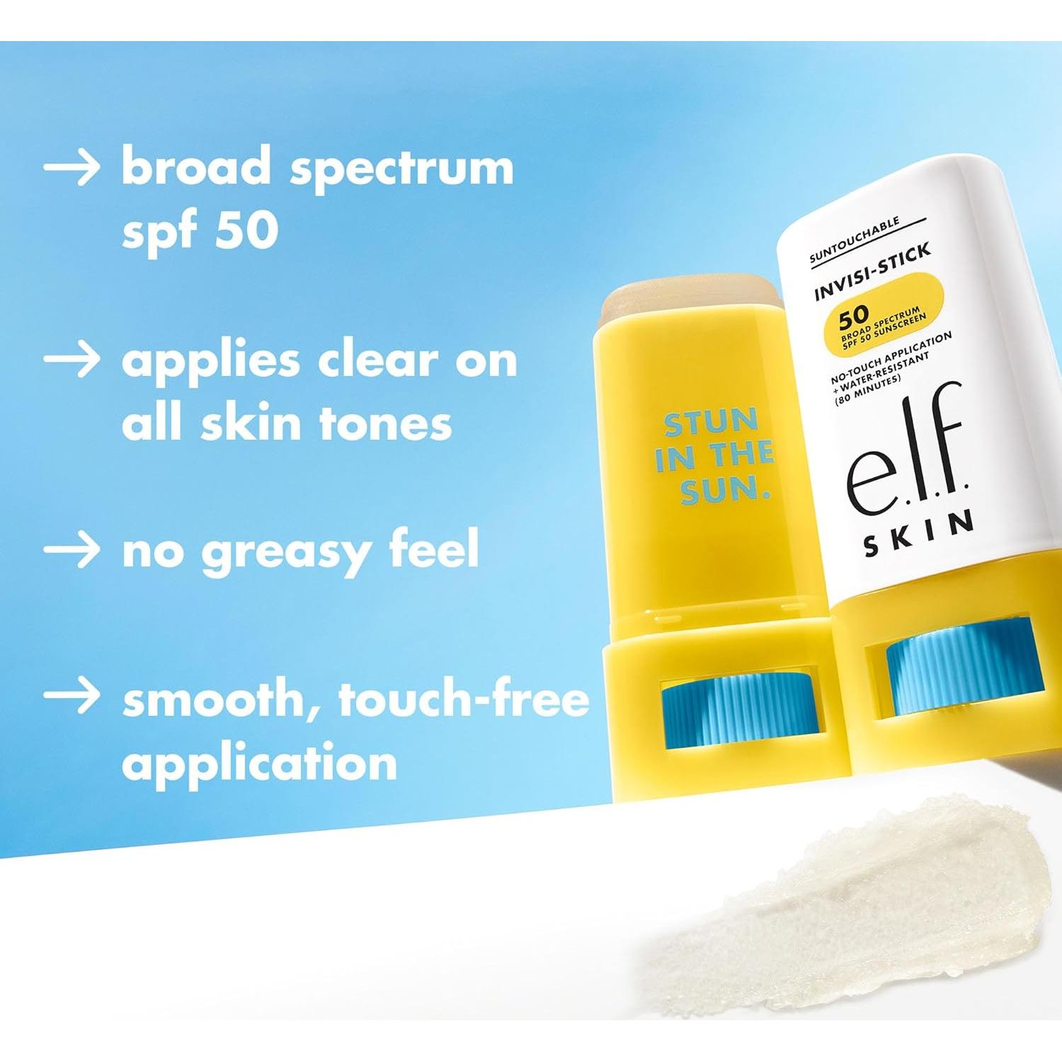 Protector Solar Stick e.l.f. SKIN SPF 50 Vegano Hidratante