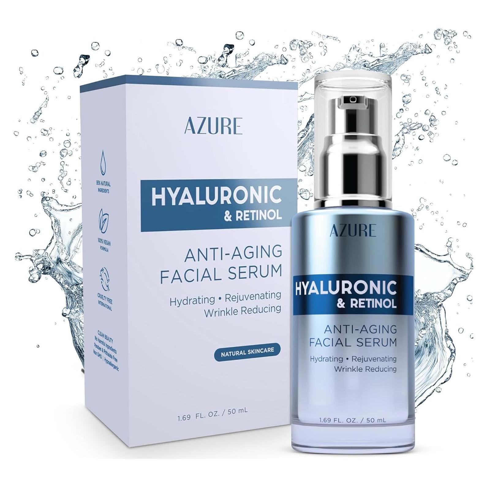 Suero Facial Antienvejecimiento Azure 49.9 ml - Ácido Hialurónico y Retinol
