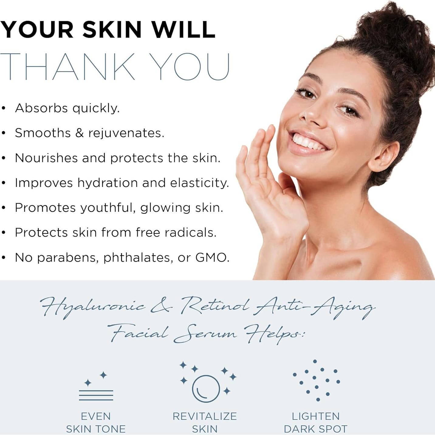 Suero Facial Antienvejecimiento Azure 49.9 ml - Ácido Hialurónico y Retinol