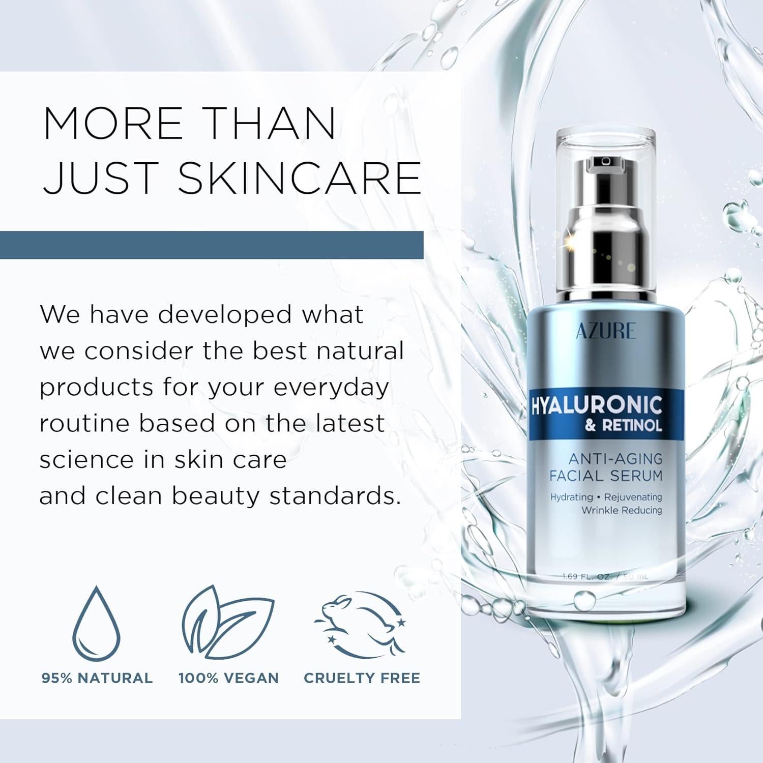 Suero Facial Antienvejecimiento Azure 49.9 ml - Ácido Hialurónico y Retinol