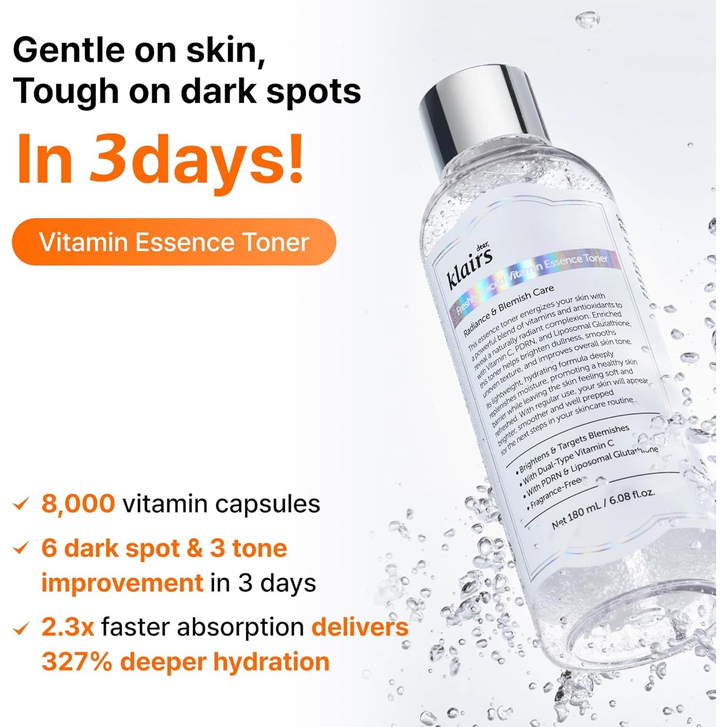 Tónico de Vitamina C Dear Klairs 180 ml - Sin Fragancia