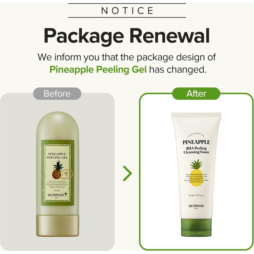 Gel Exfoliante Facial SKINFOOD Piña y Aloe 100ml - AHA