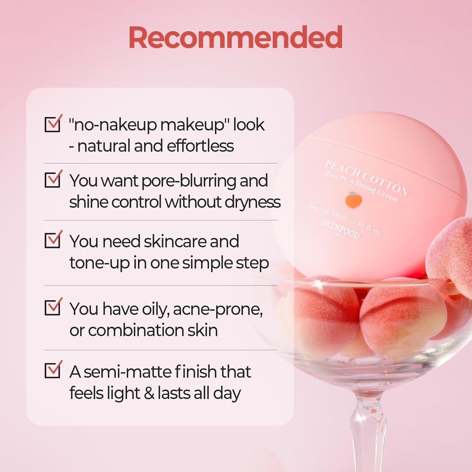 SKINFOOD Crema Tonificante Zinc PCA Durazno 49.9 ml Hidratante