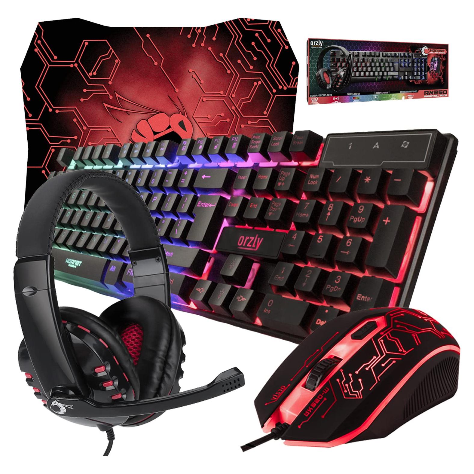 Paquete Gaming Orzly RX-250 Teclado, Ratón, Auriculares