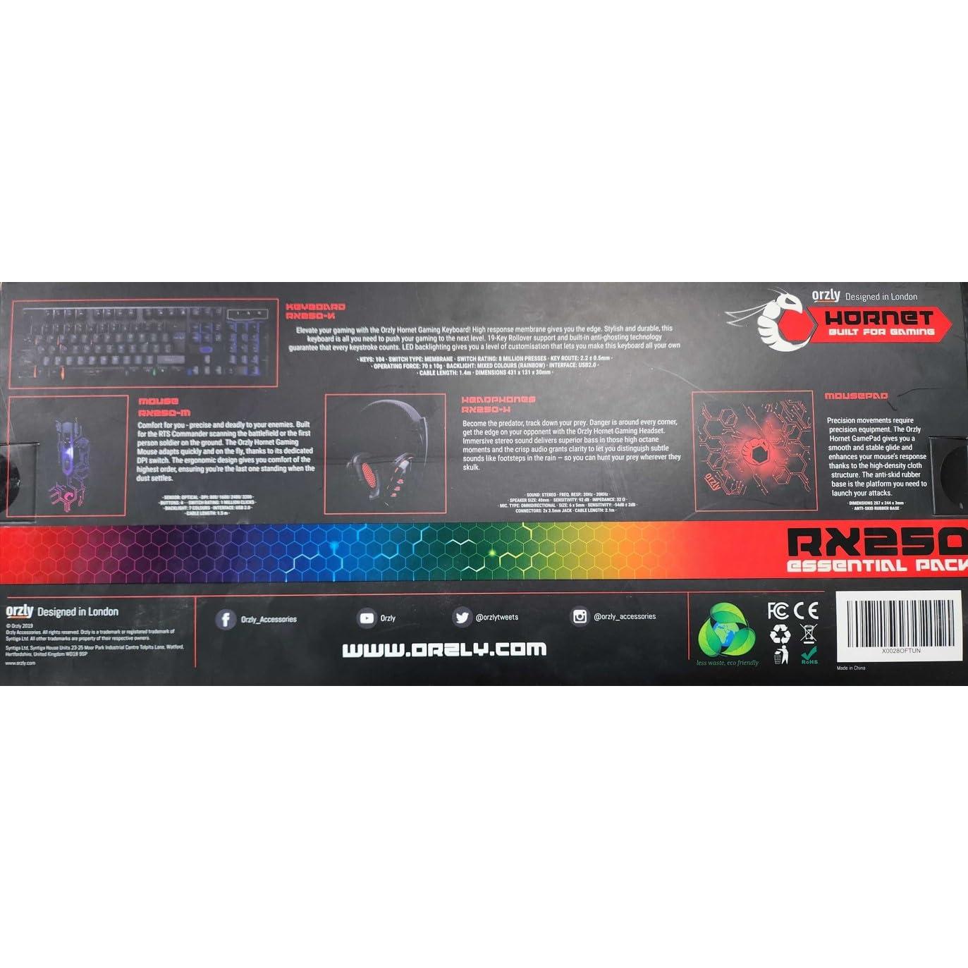 Paquete Gaming Orzly RX-250 Teclado, Ratón, Auriculares