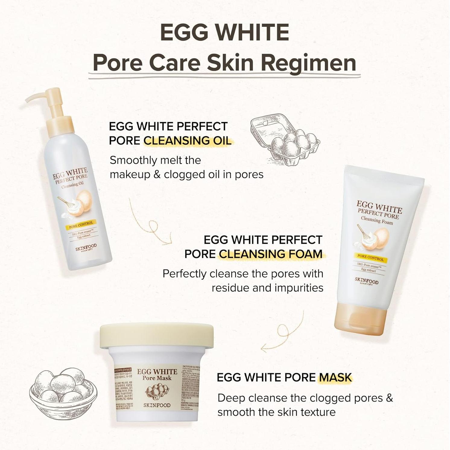 Máscara Exfoliante SKINFOOD Clara de Huevo 120g - Cierra Poros