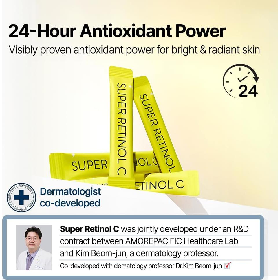 Super Retinol C Amorepacific - Suplemento Vegano 30 Paquetes