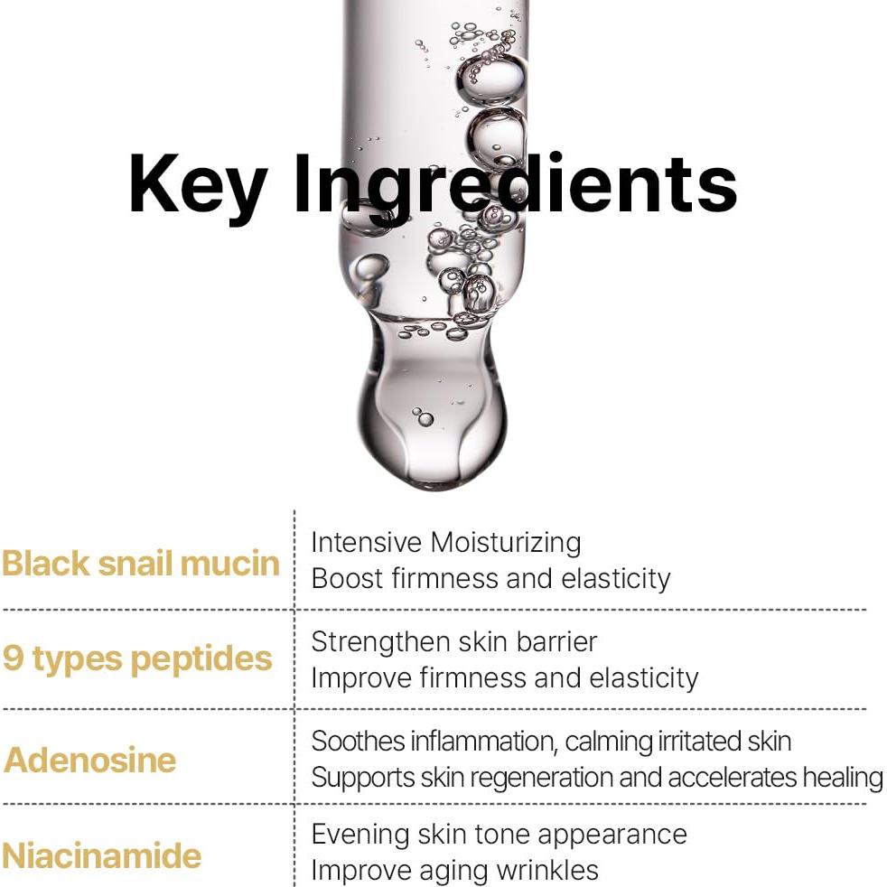 Suero de Mucina de Caracol Negro Farmstay 35 ml - Antienvejecimiento