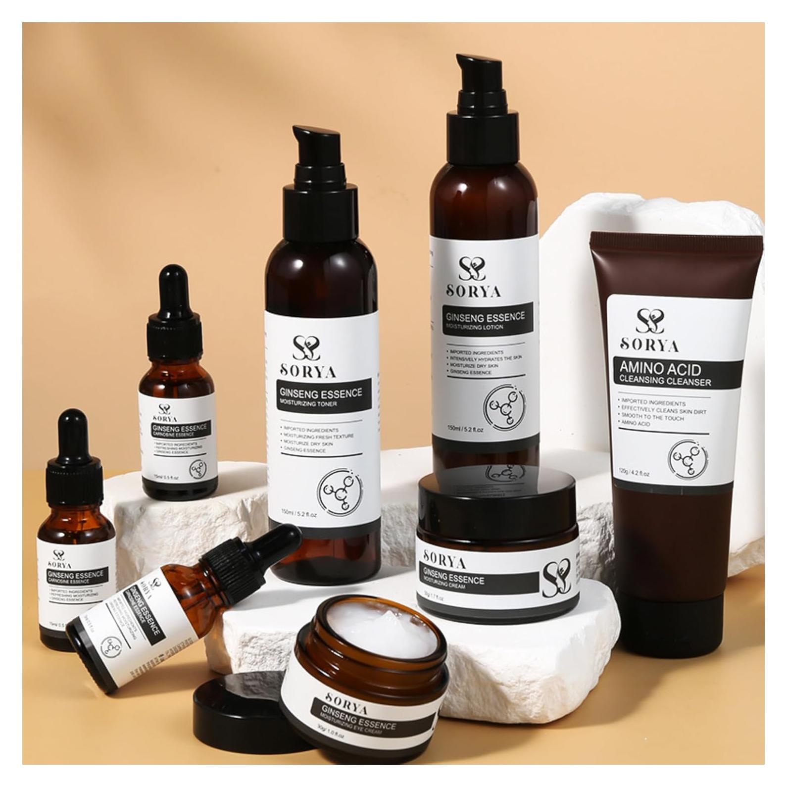 Juego de Cuidado de Piel SORYA 8 Piezas Ginseng Rojo Coreano
