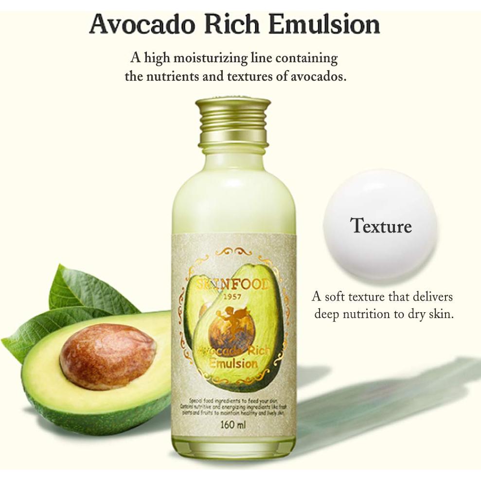 Emulsión Facial Hidratante SKINFOOD 160ml con Aguacate